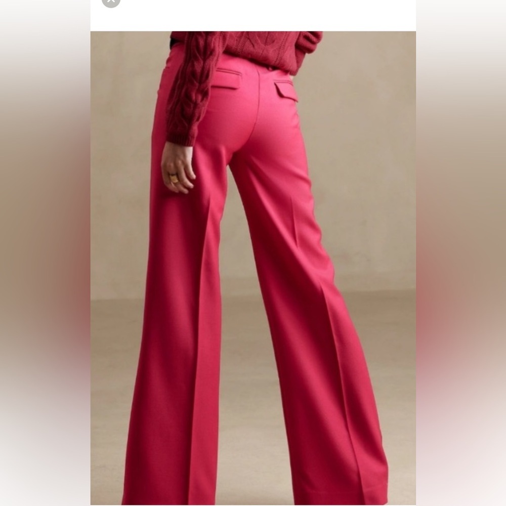 Banana Republic LIDO ITALIAN WOOL WIDE-LEG pants, NWT, size 14 - Picture 4 of 8